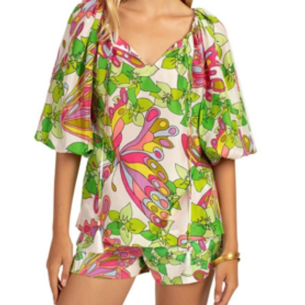 Trina Turk Sandia Silk Top small - Picture 10 of 11